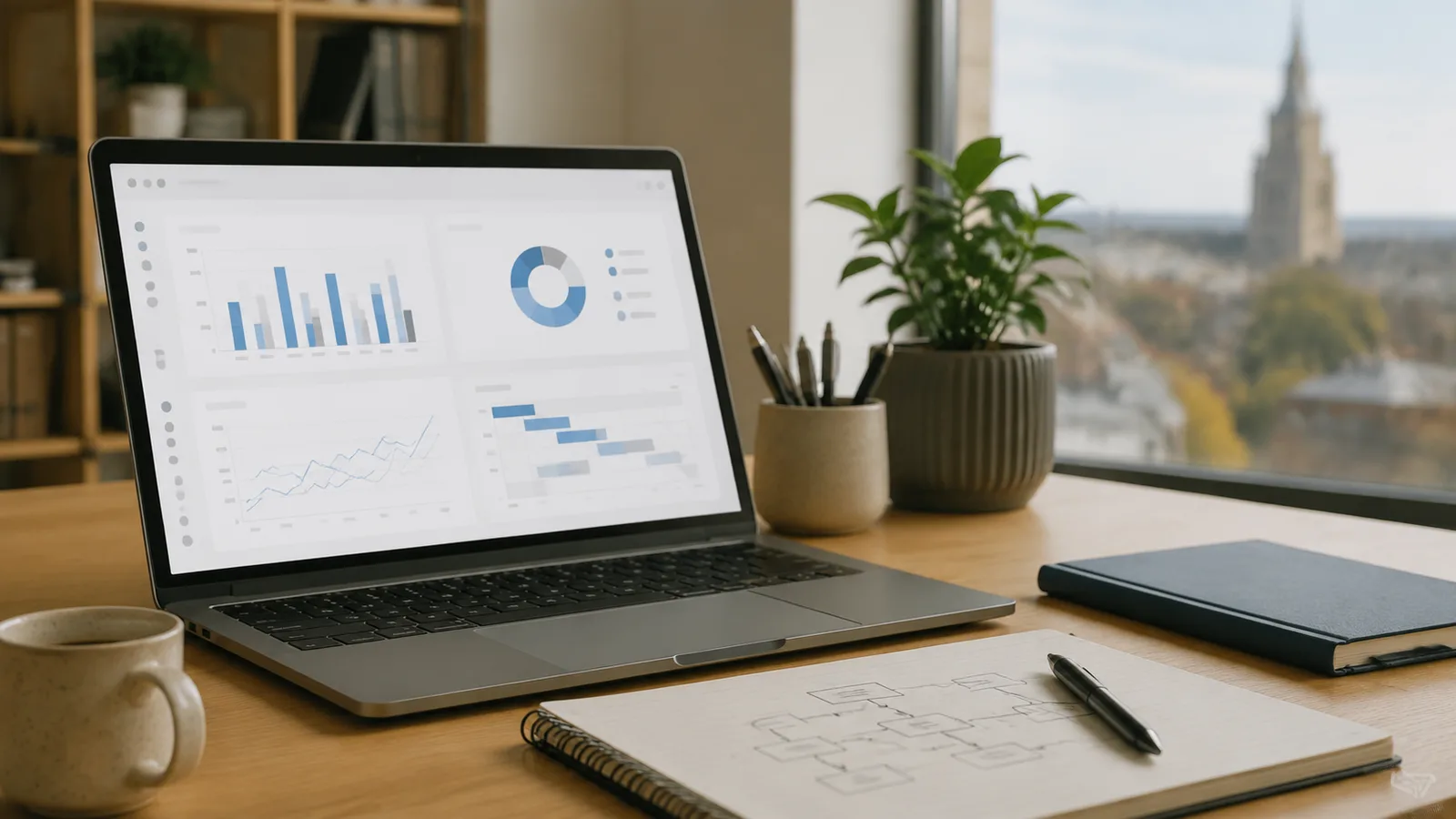 Custom business software dashboard showing jobs, customers and operational data