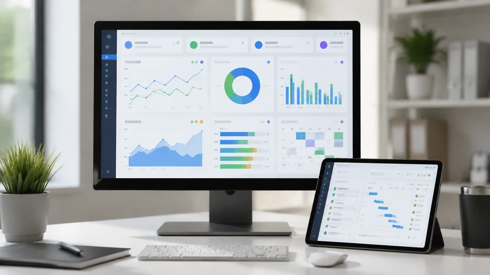 Operations dashboard showing business performance, tasks and reporting panels