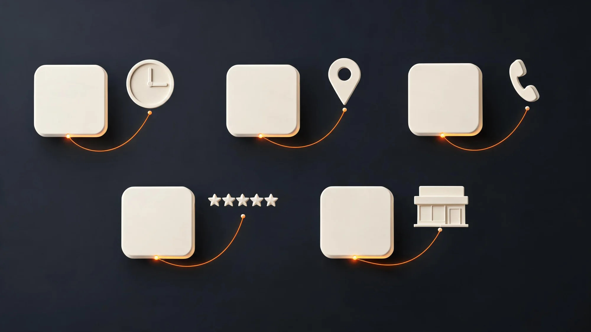 Local search result connected to business hours, location, phone and review schema fields