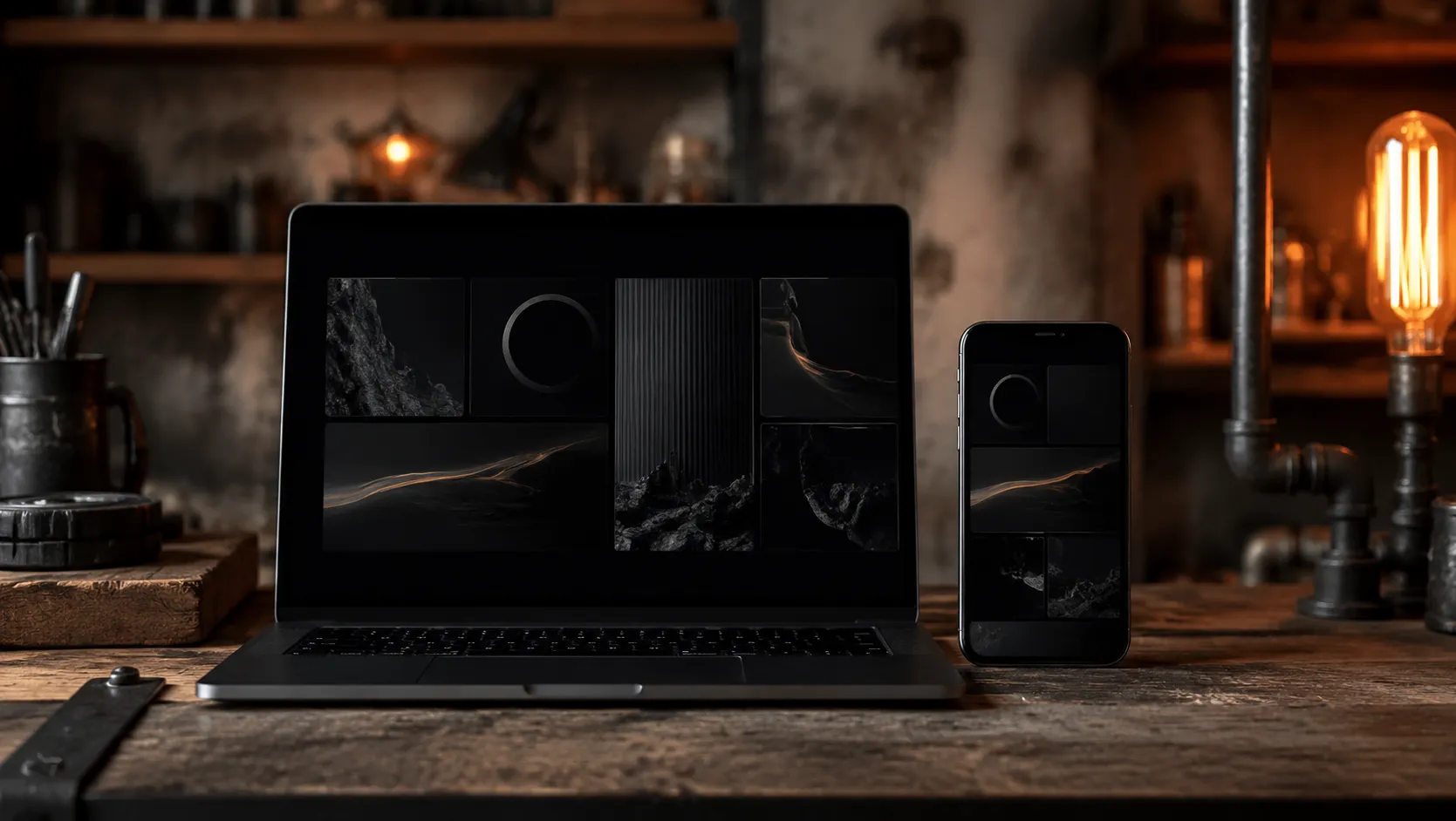 A modern 2026 website design featuring a bento grid layout and a dark mode toggle shown on a laptop in a Norwich studio