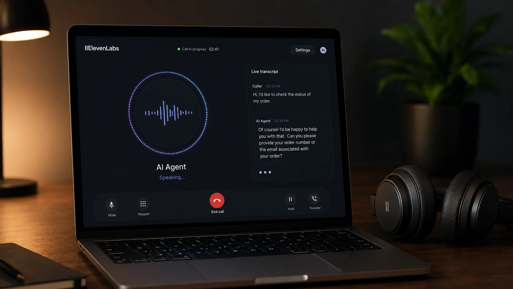 AI call agent and automated call flows interface for UK small business