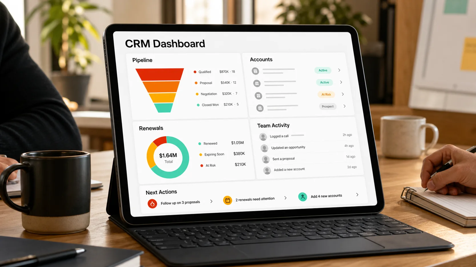 Account management dashboard for UK small business