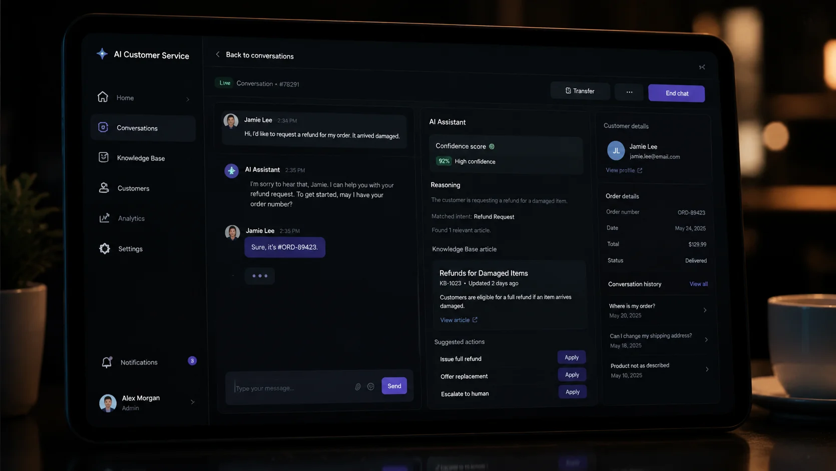 Requests and support workspace for UK small business