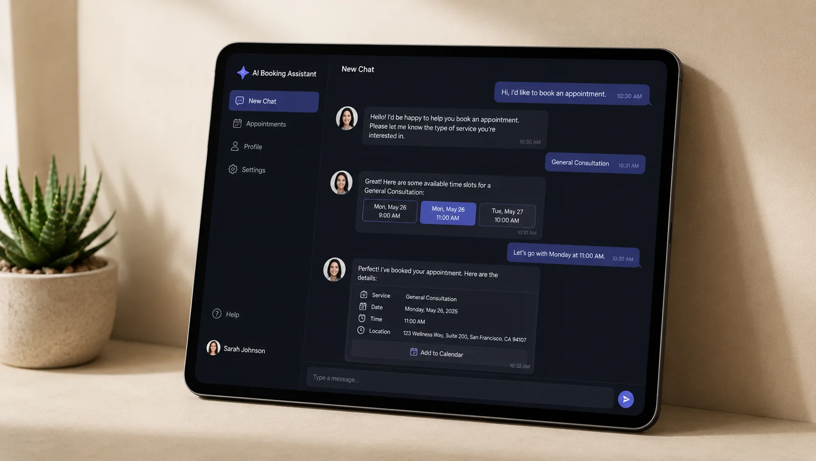 Customer appointment booking for UK small business
