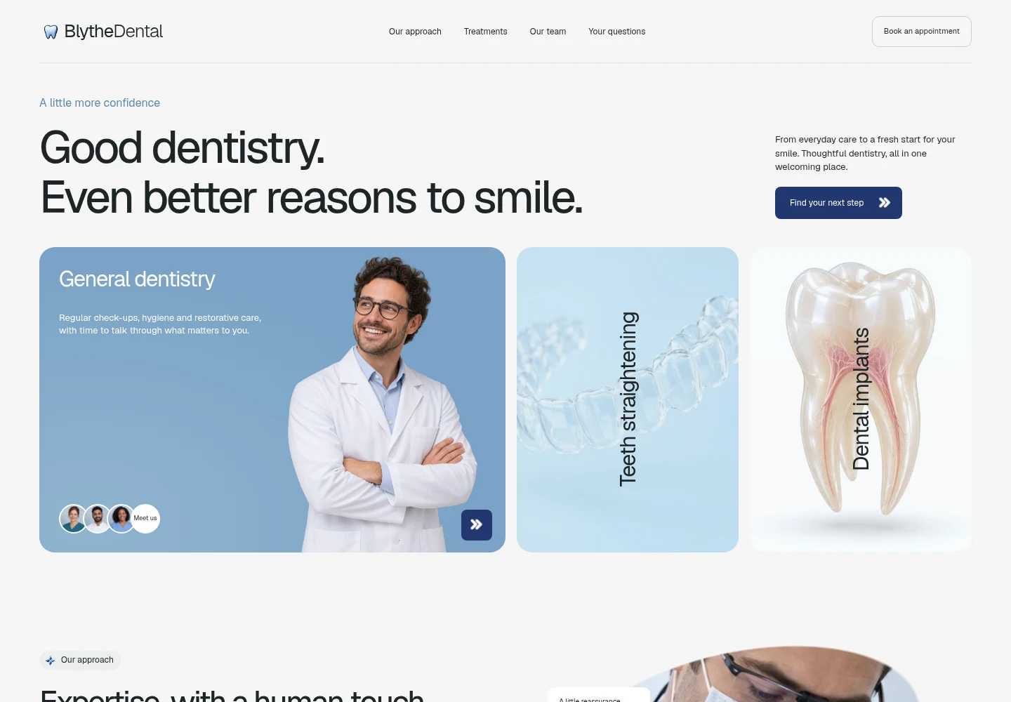 Blythe Dental desktop website preview