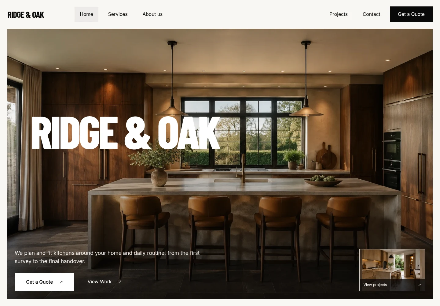 Ridge & Oak website design