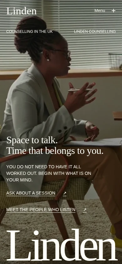 Linden Counselling mobile website preview