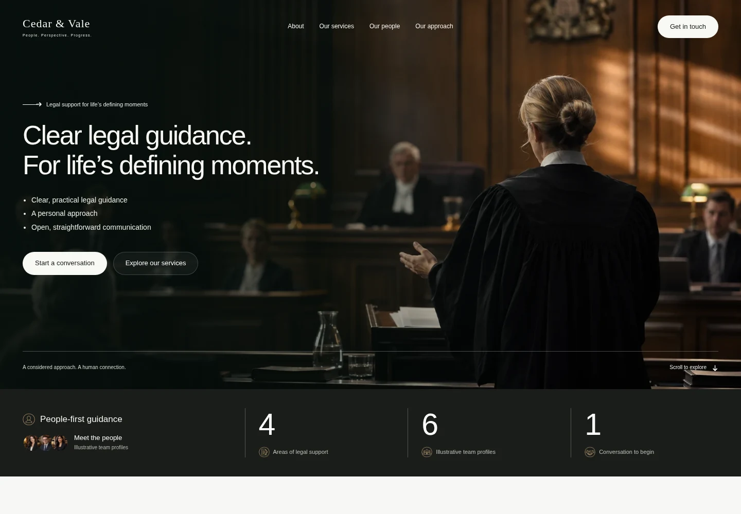 Cedar & Vale desktop website preview