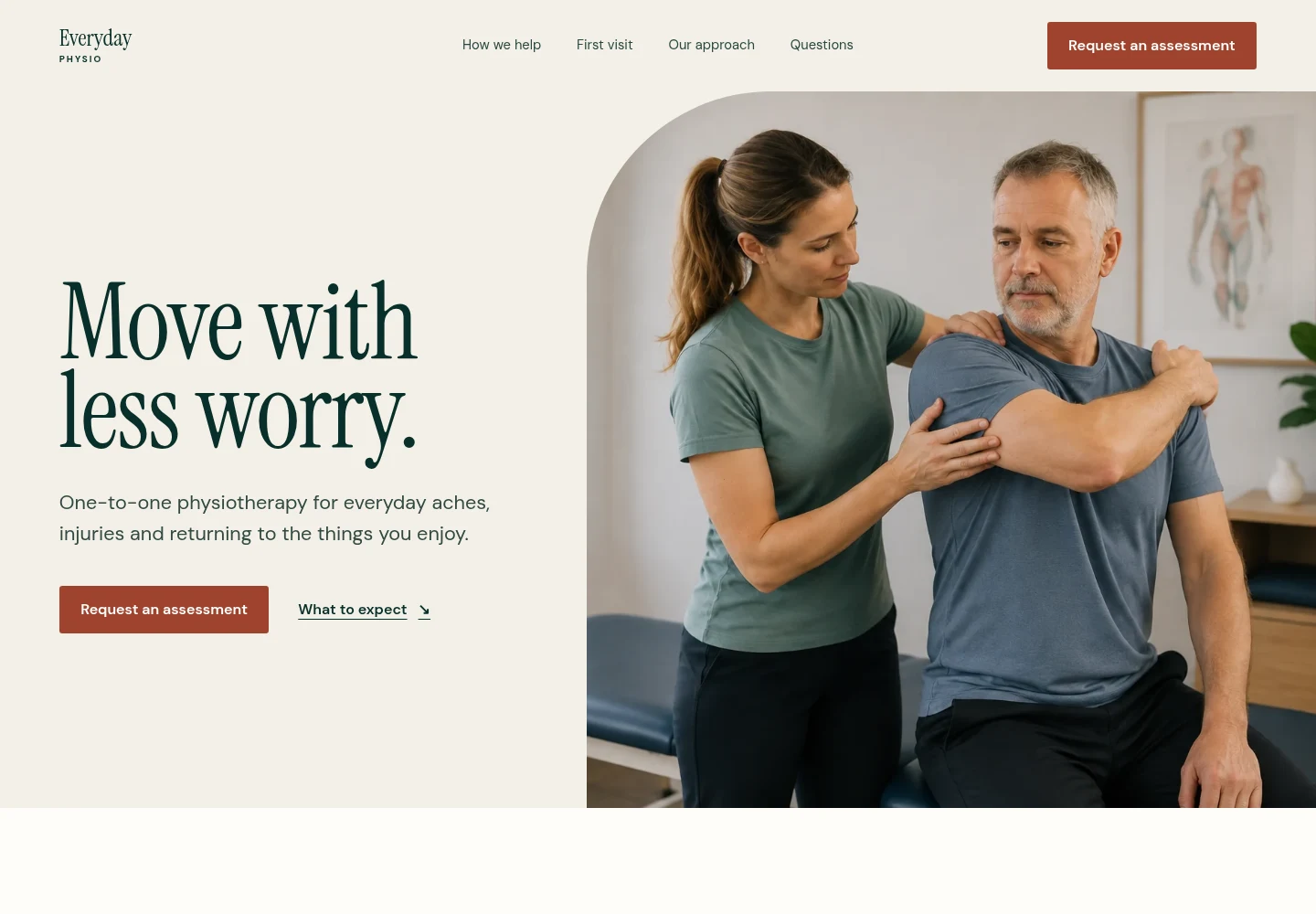 Everyday Physio desktop website preview