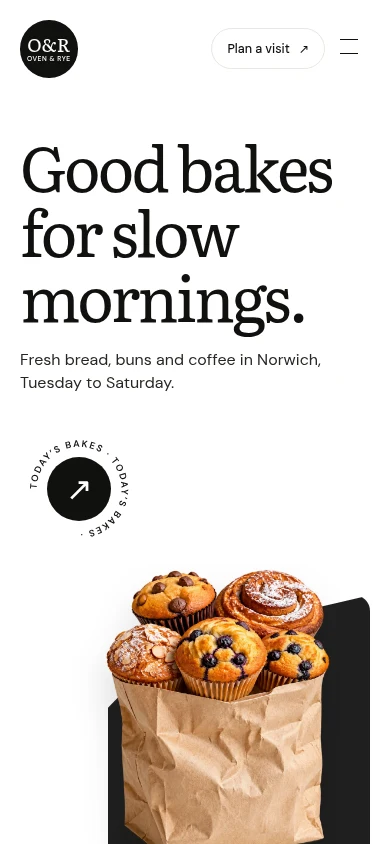 Oven & Rye mobile website preview