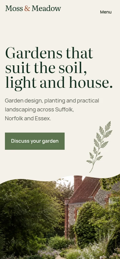 Moss & Meadow mobile website preview