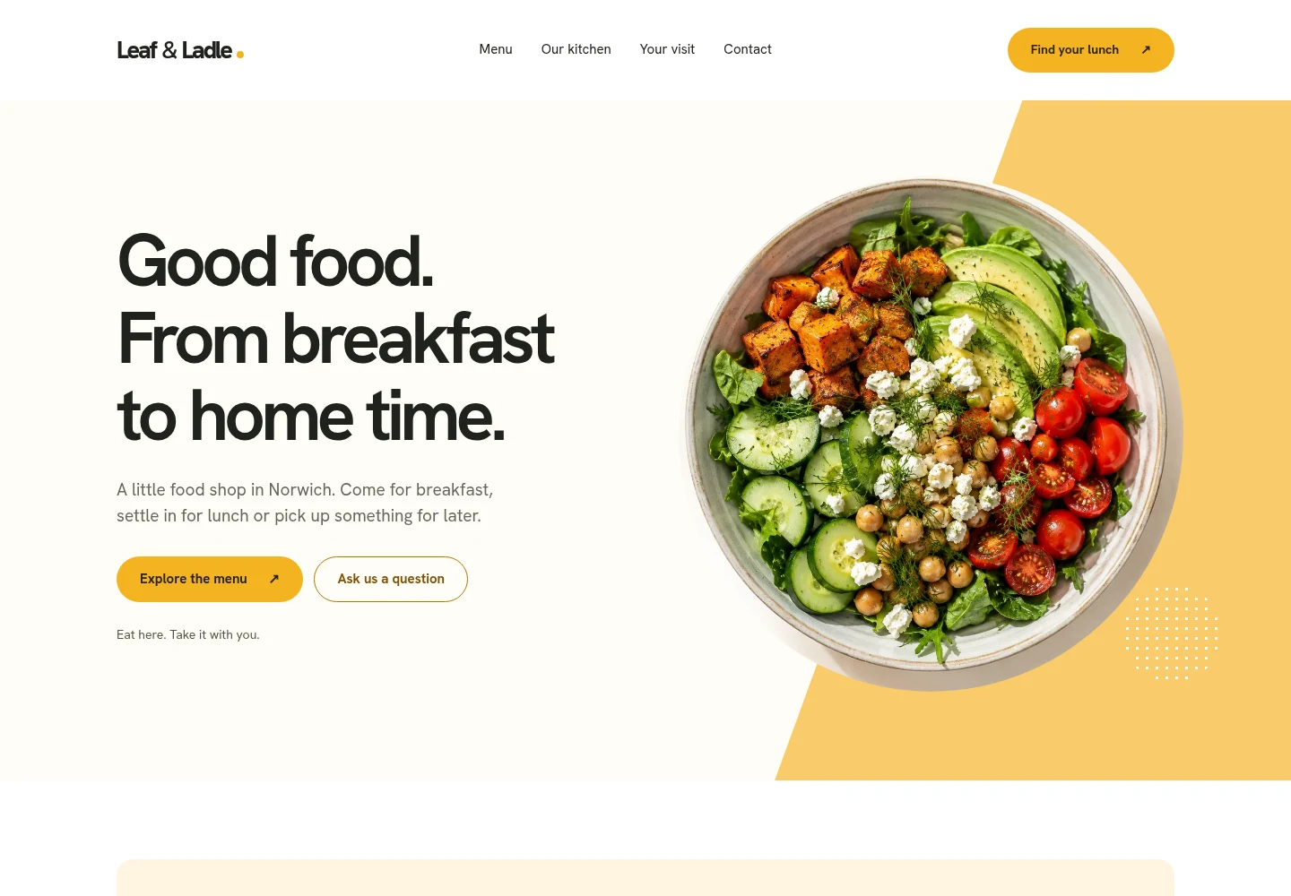Leaf & Ladle website design