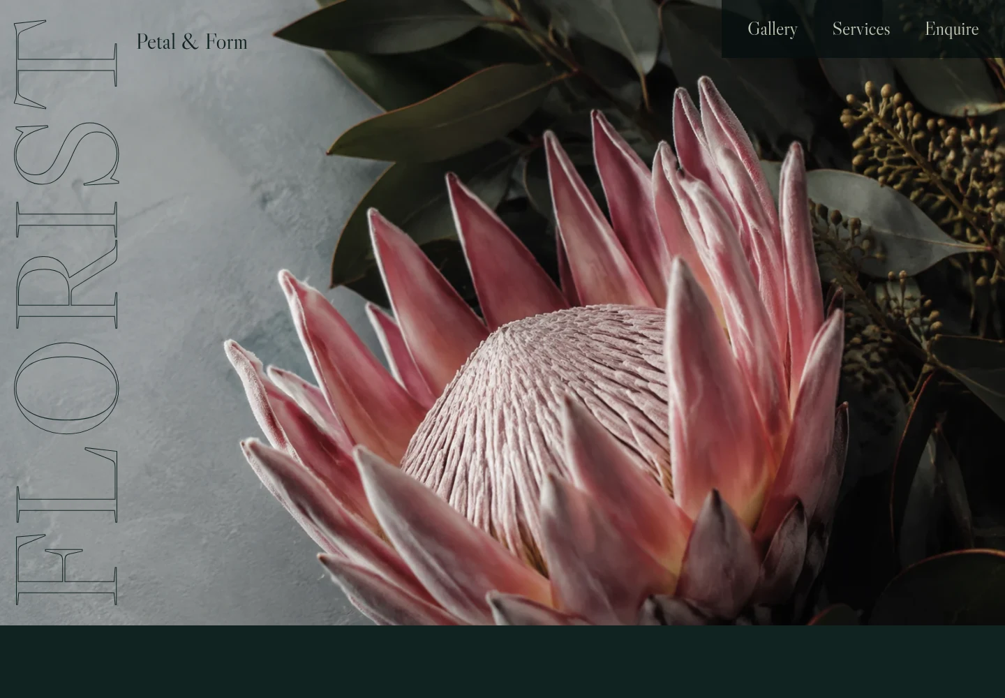 Petal & Form desktop website preview