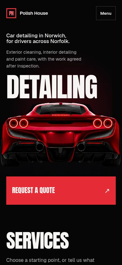 Polish House mobile website preview