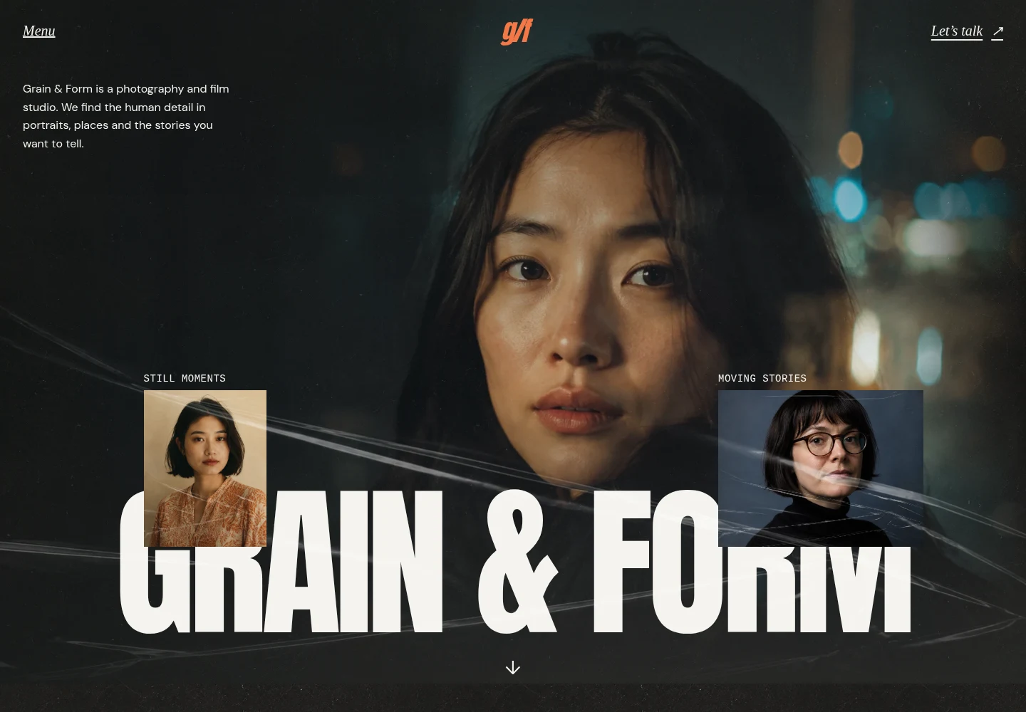 Grain & Form desktop website preview