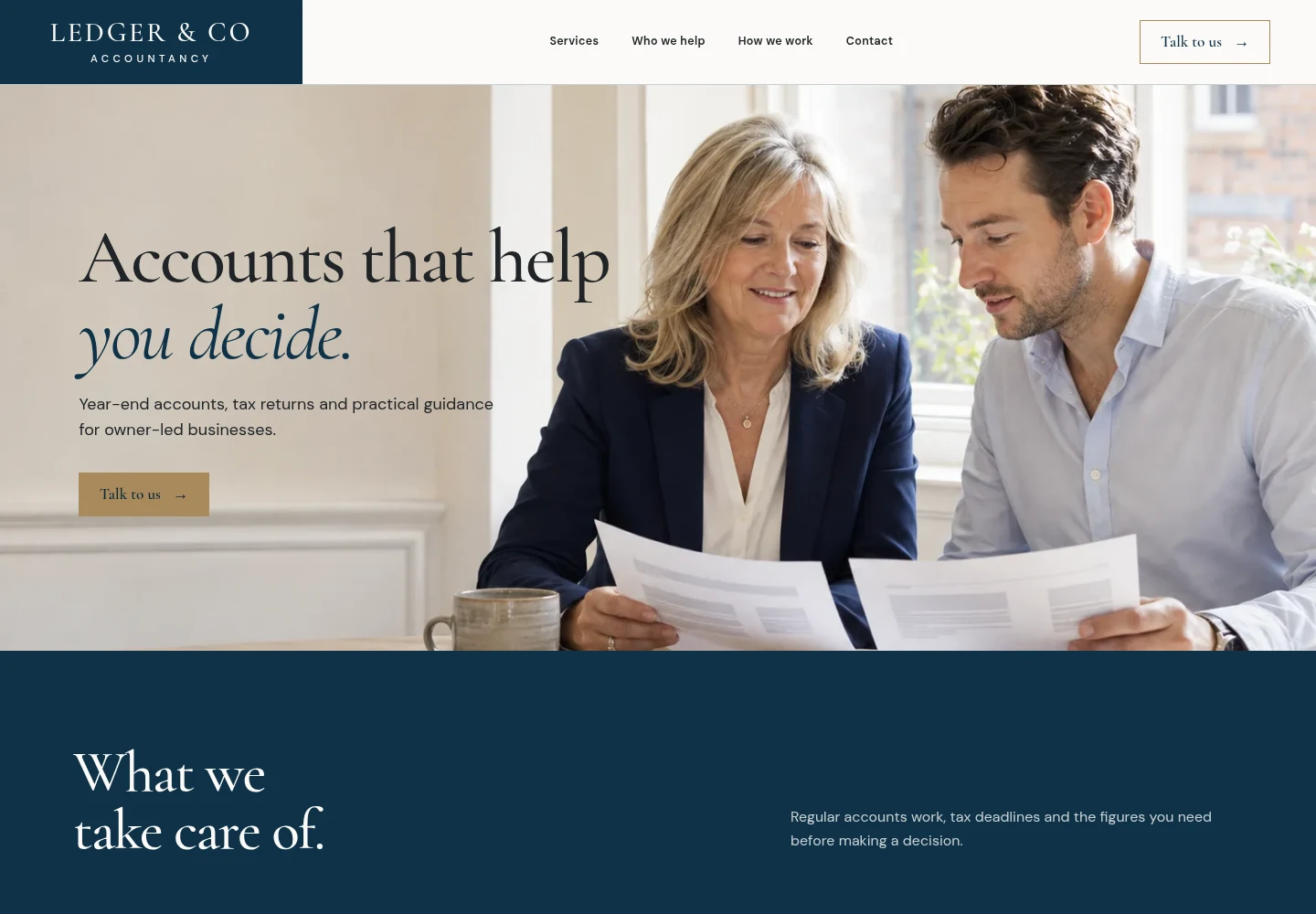 Ledger & Co desktop website preview