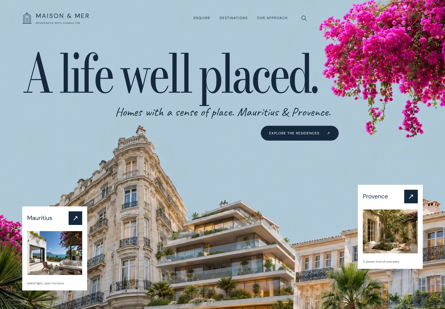 Maison & Mer desktop website preview
