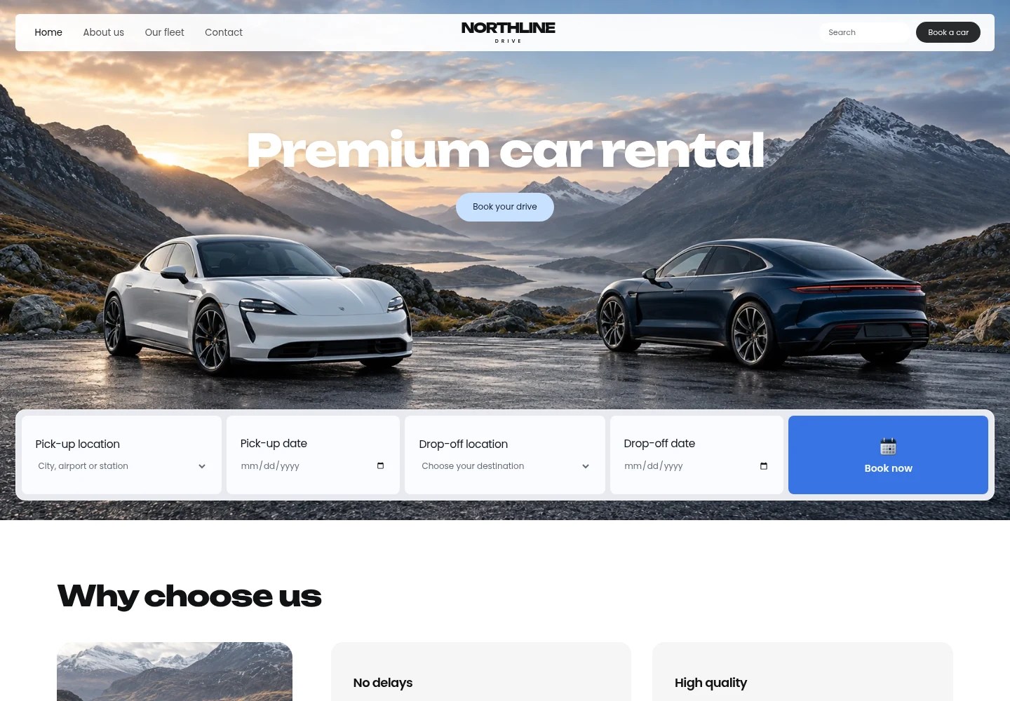 Northline Drive desktop website preview