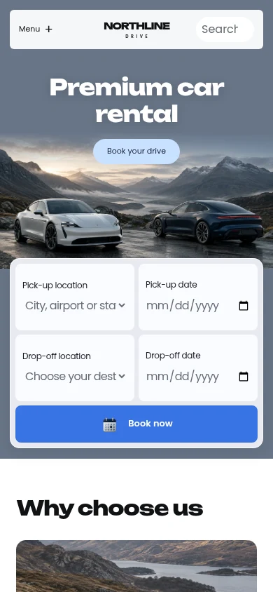 Northline Drive mobile website preview