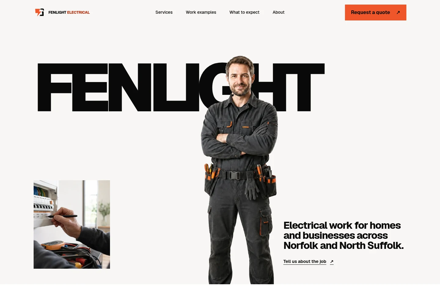 Fenlight Electrical desktop website preview