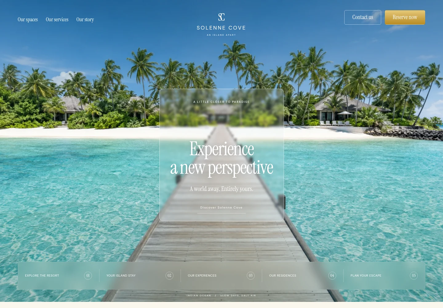 Solenne Cove desktop website preview
