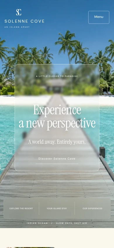 Solenne Cove mobile website preview