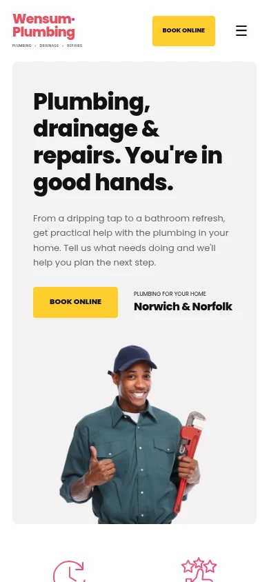 Wensum Plumbing mobile website preview
