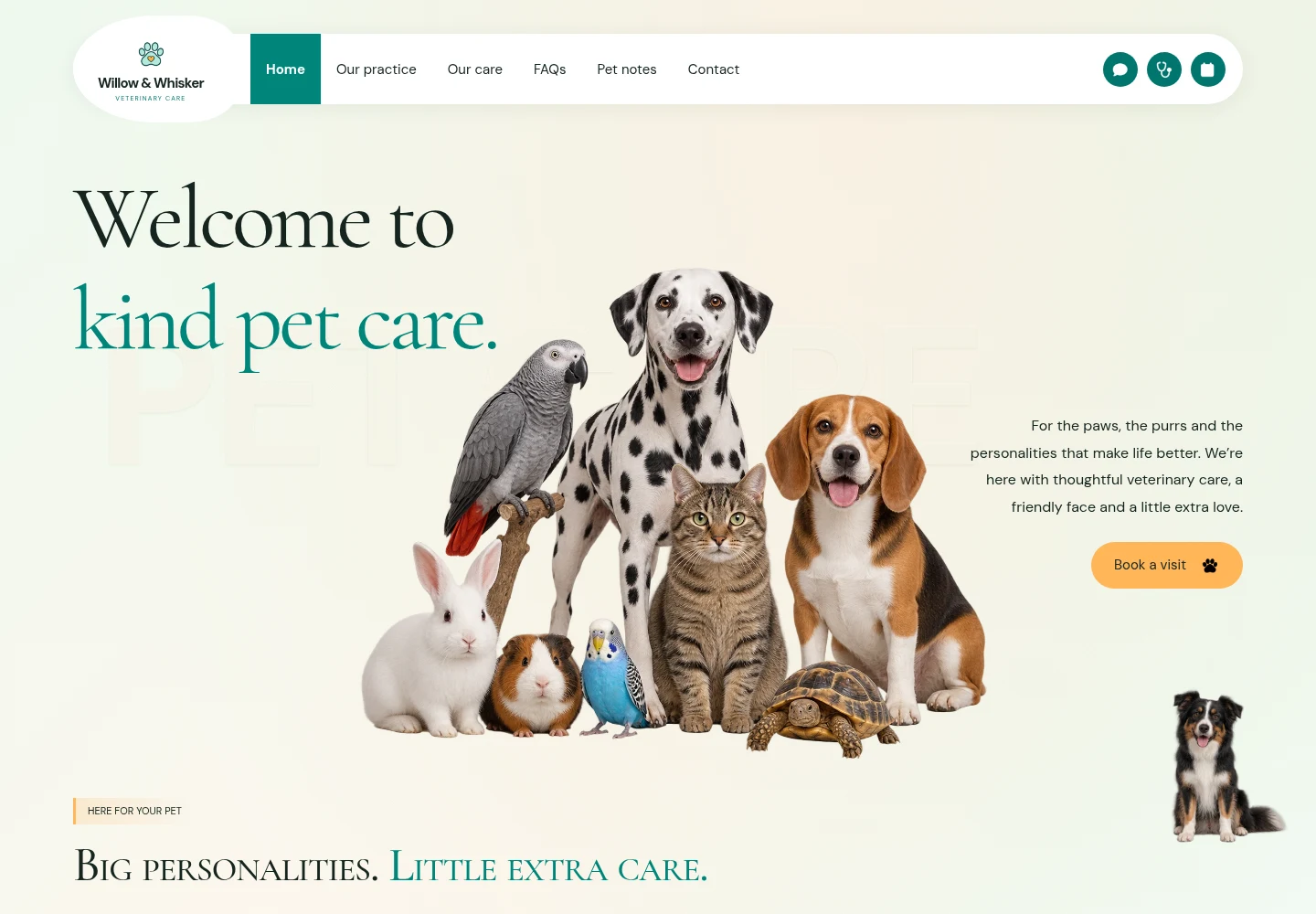 Willow & Whisker desktop website preview